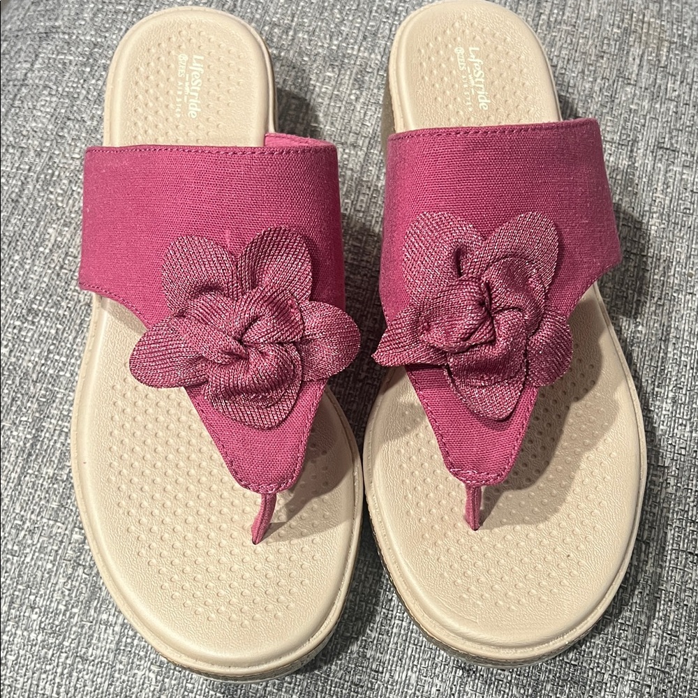 Women's Fuchsia Floral Sandals
